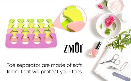 ZMOI Toe Separators Set - 24 Pieces Premium Super Soft & Durable Two Tone Pedicure Tool Kit