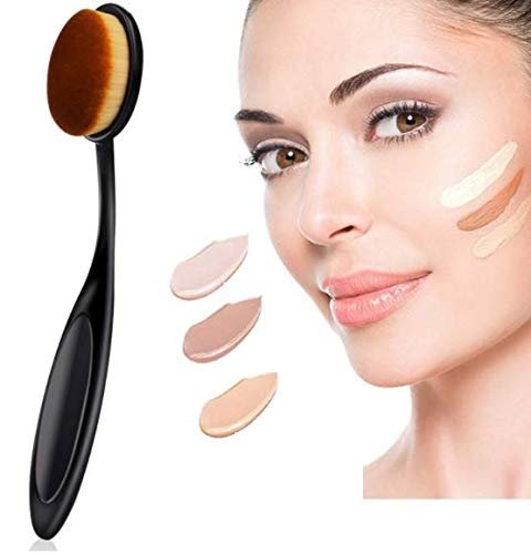 DNHCLL Professional Oval Loose Powder Toothbrush Foundation Makeup Brushes - 2 Pack for Blending Liquid, Cream or Flawless Powder Cosmetics