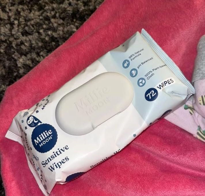 Millie Moon Sensitive Wipes, 216 Count (3 Packs of 72) - Gentle & Hypoallergenic Baby Wipes BestDealFocus