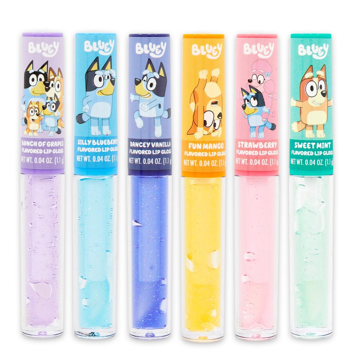 Bluey Lip Gloss Bundle for Girls – 6 Pack of Flavored Glosses with Stickers, Perfect Party Favors for Kids BestDealFocus